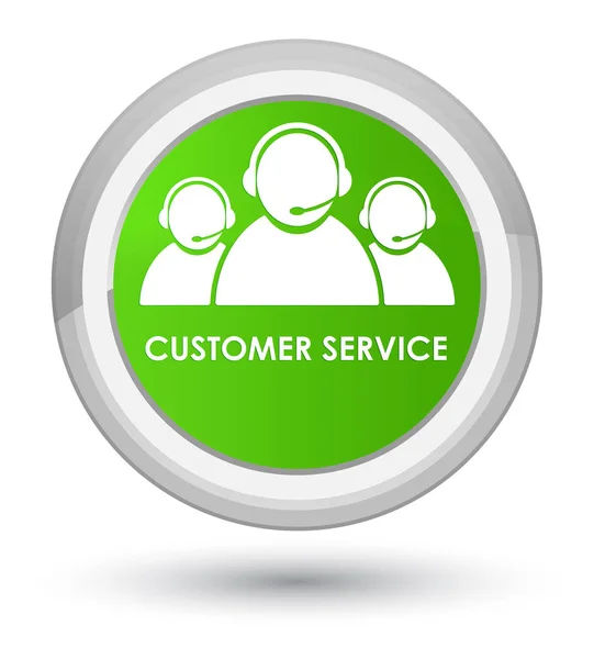 Servicio al cliente (icono del equipo) botón redondo verde suave primo — Foto de Stock