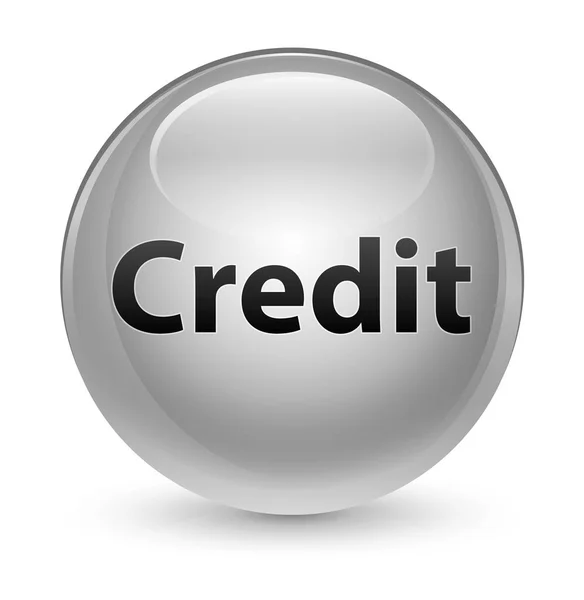 Botão redondo branco vítreo de crédito — Fotografia de Stock