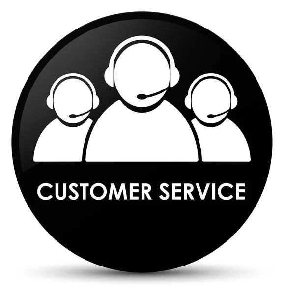 Customer service (team icon) black round button — Stock Photo, Image