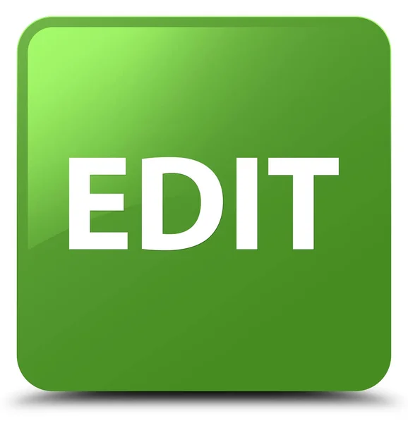 Editar botón cuadrado verde suave —  Fotos de Stock