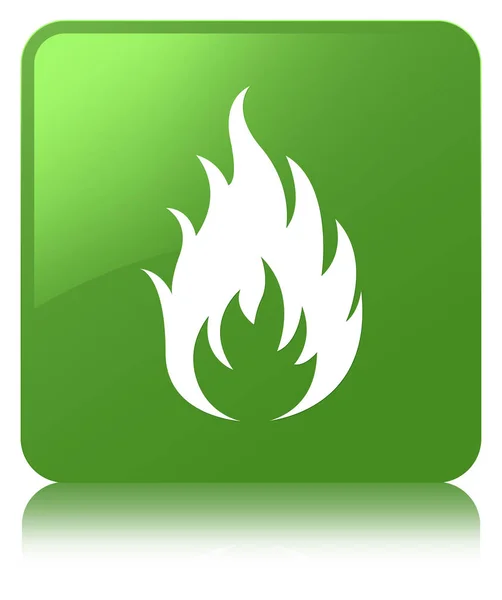 Fire icon soft green square button