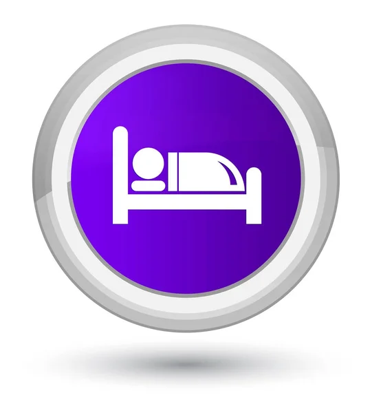 A Hotel bed ikon elsődleges lila kerek gomb — Stock Fotó