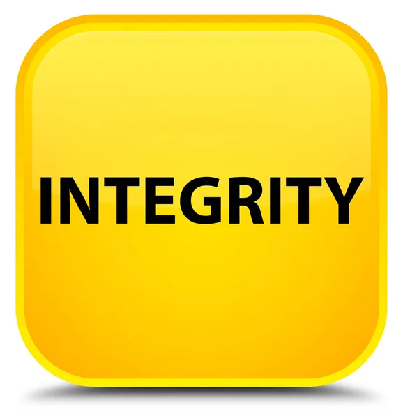 Integrity special yellow square button — Stock Photo, Image