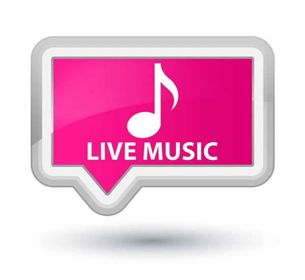 Música en vivo botón de bandera rosa primo — Foto de Stock