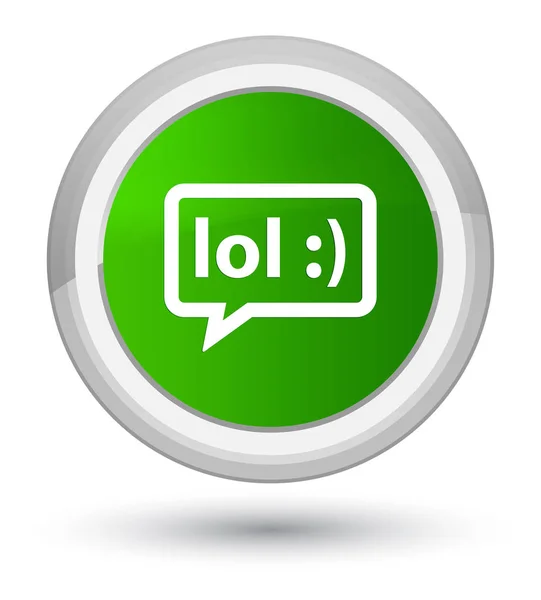 Ícone de bolha LOL botão redondo verde principal — Fotografia de Stock