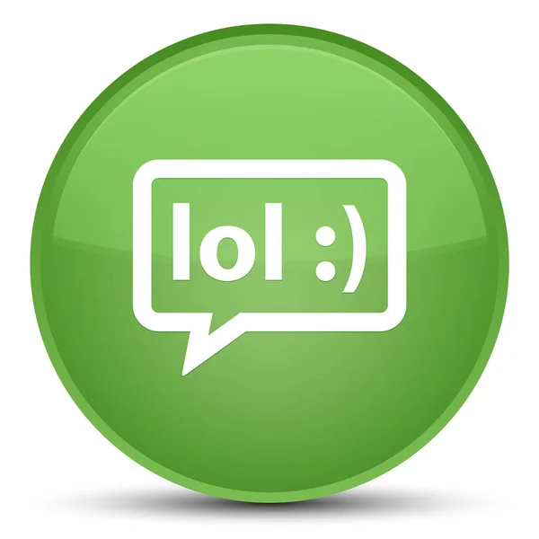 LOL bubble icon special soft green round button — Stock Photo, Image