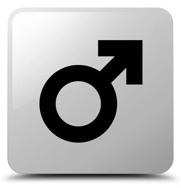 Male sign icon white square button — Stock Photo, Image