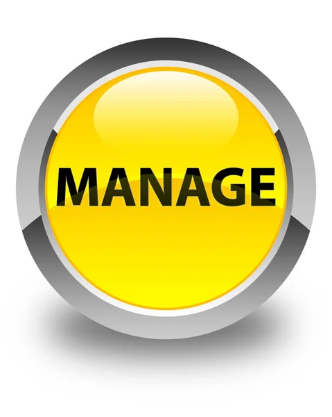 Manage glossy yellow round button — Stock Photo, Image