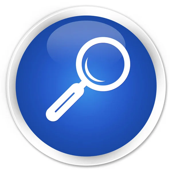Magnifying glass icon premium blue round button — Stock Photo, Image