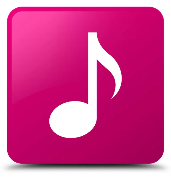 音楽アイコン ピンク四角ボタン — ストック写真