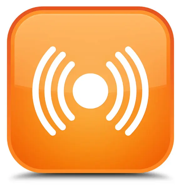 Network signal icon special orange square button — Stock Photo, Image