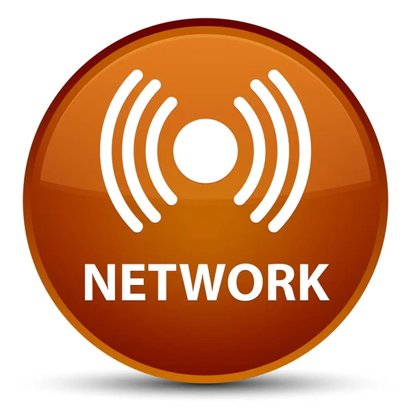 Netzwerk (Signalsymbol) spezielle braune runde Taste — Stockfoto