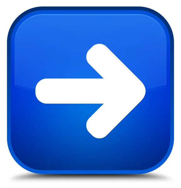 Volgende pijl pictogram speciale blauwe vierkante knop — Stockfoto