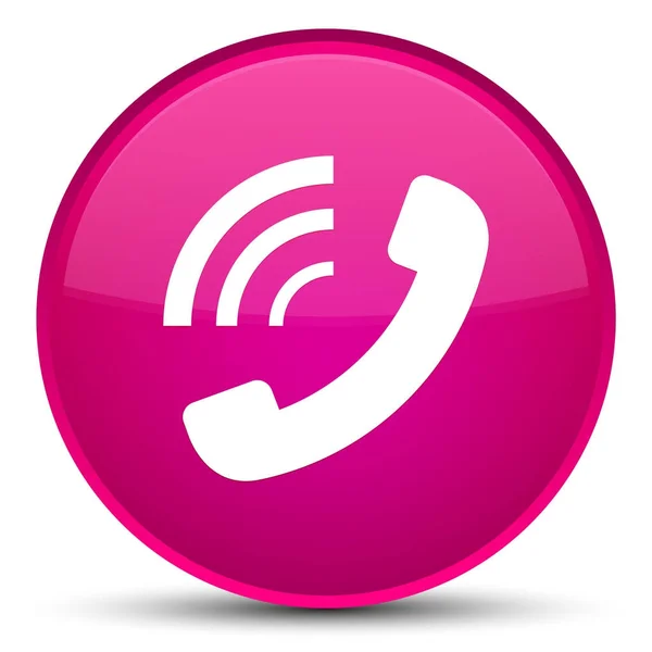 Téléphone sonnerie icône bouton rond rose spécial — Photo