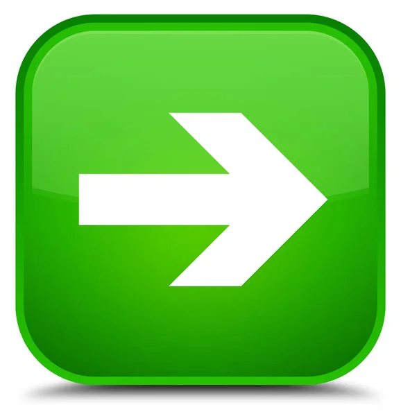 Volgende pijl pictogram speciale groene vierkante knop — Stockfoto