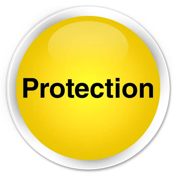 Ochrona premium żółty okrągły przycisk — Zdjęcie stockowe