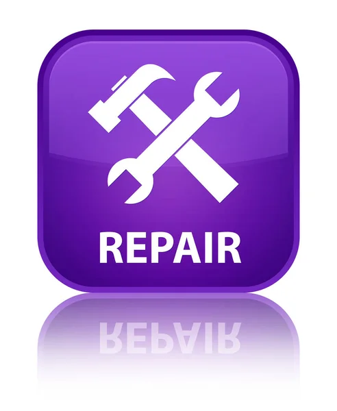 Speciale paarse vierkante knop Repair (pictogram hulpprogramma's) — Stockfoto