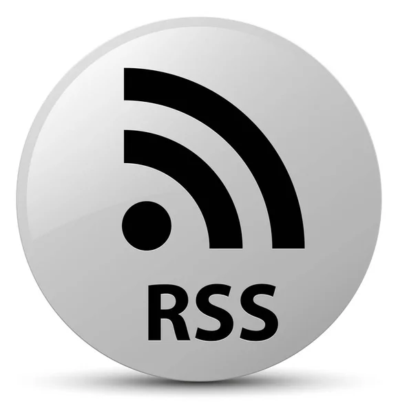 RSS white round button — Stock Photo, Image