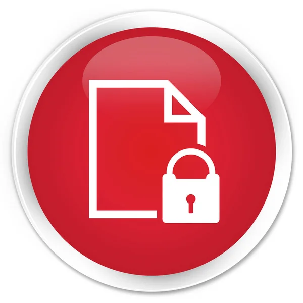 Secure document icon premium red round button — Stock Photo, Image