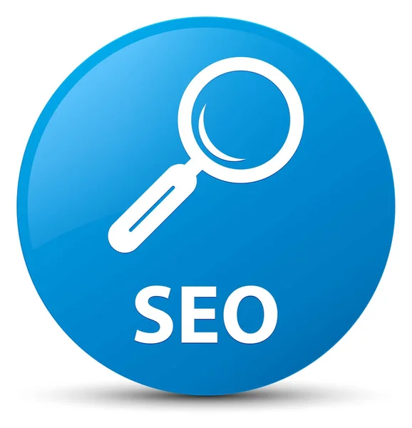 Seo cyan blue round button — Stock Photo, Image