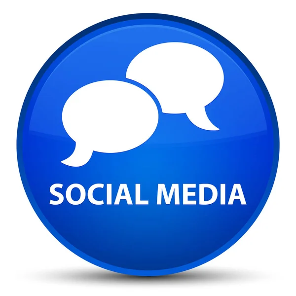 Sociale media (chat zeepbel pictogram) speciale blauwe ronde knop — Stockfoto