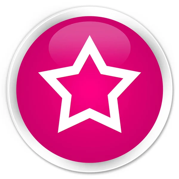 Stjärnikonen premium rosa runda knappen — Stockfoto