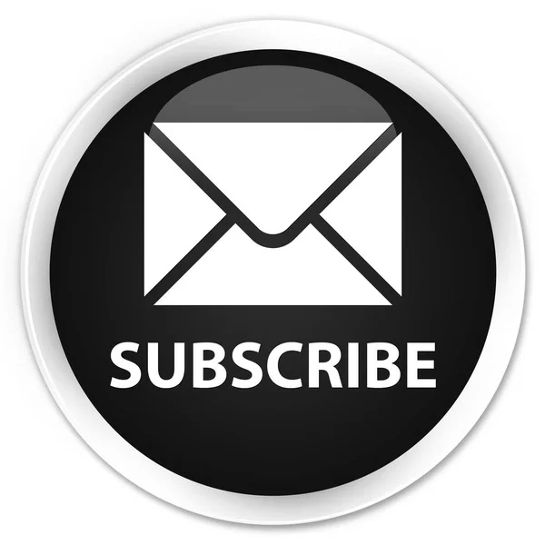 Εγγραφείτε (εικονίδιο ηλεκτρονικού ταχυδρομείου) premium μαύρο στρογγυλό κουμπί — Φωτογραφία Αρχείου