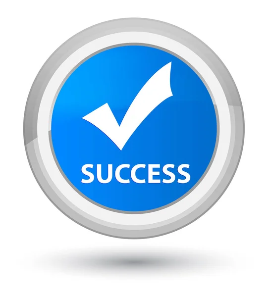 Успіх (правильна піктограма) кнопка простого блакитного кола — стокове фото