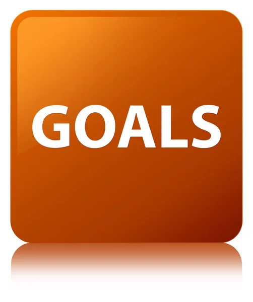 Goals brown square button — Stock Photo, Image
