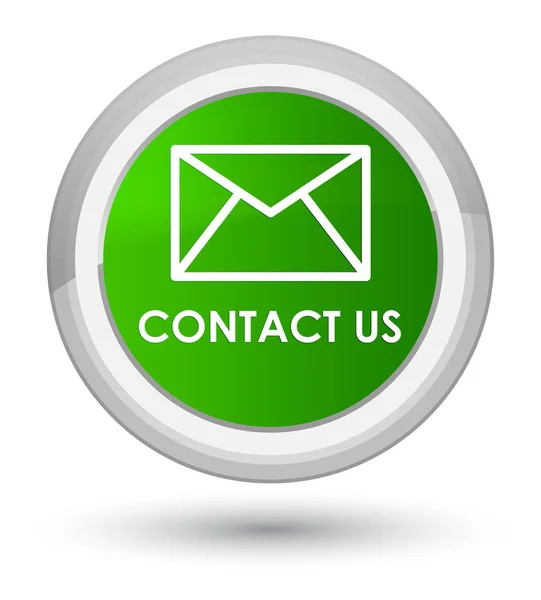 Contact us (email icon) prime green round button — Stock Photo, Image