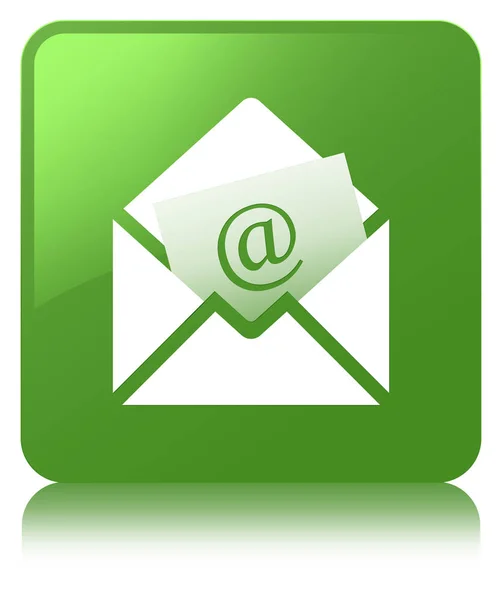 Newsletter icono de correo electrónico suave botón cuadrado verde —  Fotos de Stock