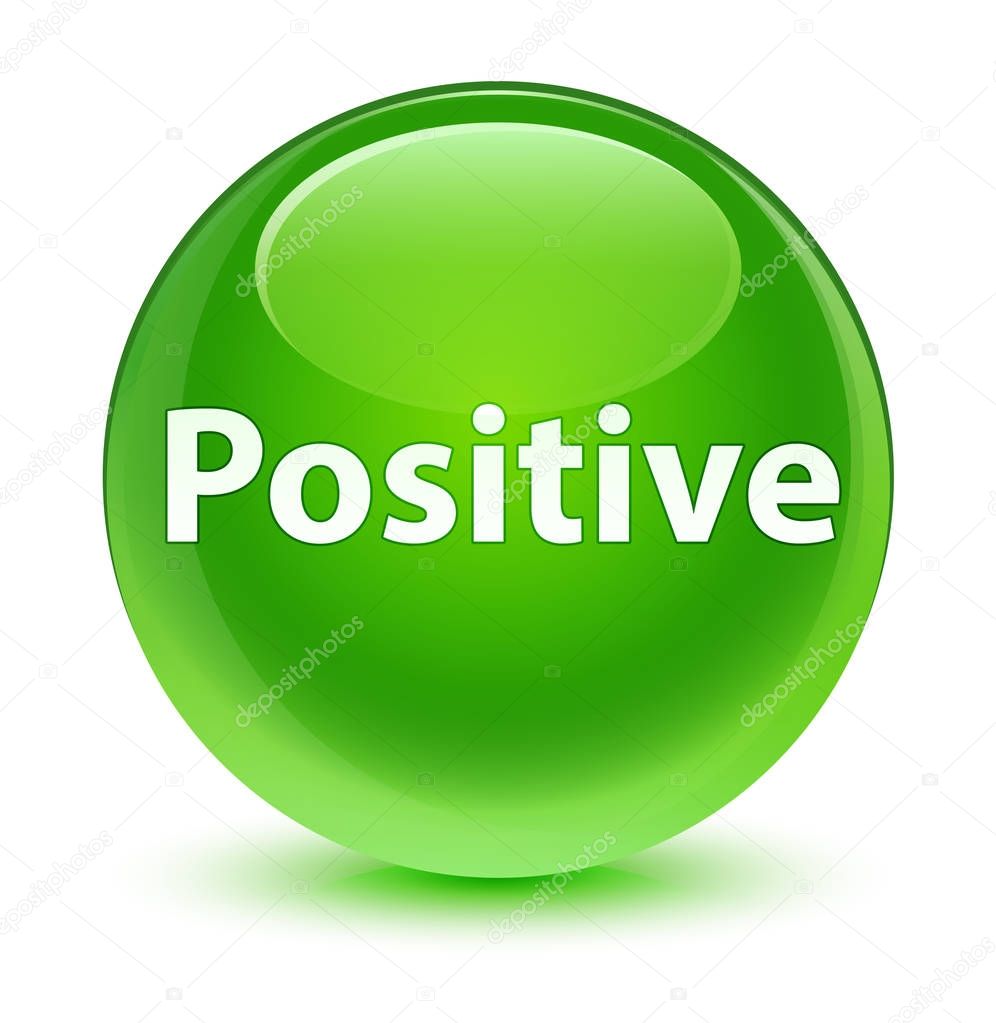 Positive glassy green round button