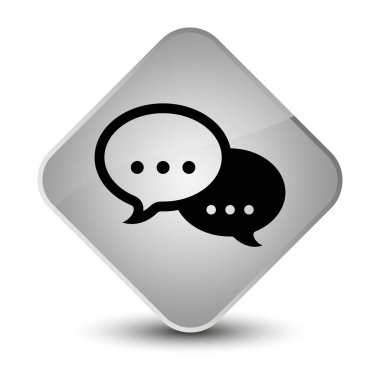 Konuşma balonu kutsal kişilerin resmi zarif beyaz elmas düğme