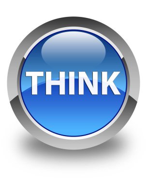 Parlak mavi yuvarlak düğme düşünüyorum