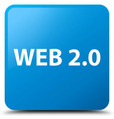 Web 2.0 camgöbeği mavi kare düğme