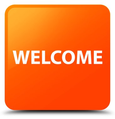 Hoş geldiniz turuncu kare düğme