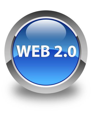 Web 2.0 parlak mavi yuvarlak düğme