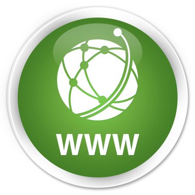 WWW (global network icon) premium soft green round button