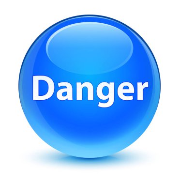 Tehlike camsı camgöbeği mavi yuvarlak düğmesi