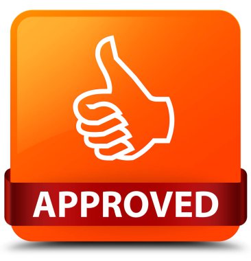 (Simge Yaşasın) turuncu kare düğme kırmızı kurdele içinde orta onaylı