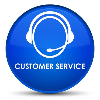 Müşteri hizmeti (müşteri bakım simgesi) özel mavi yuvarlak düğmesi