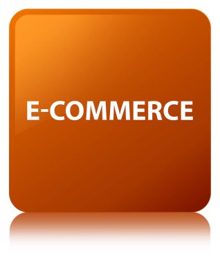 E-ticaret kahverengi kare düğme