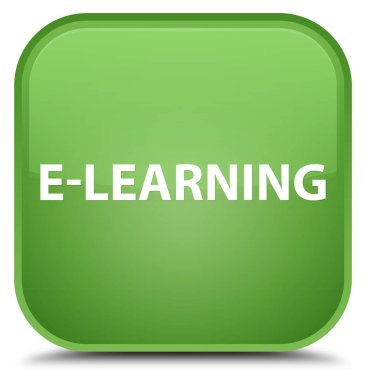 E-öğrenme özel yumuşak yeşil kare düğme