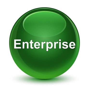 Enterprise glassy soft green round button