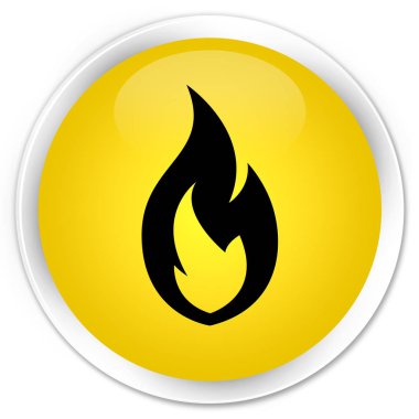 Yangın alev simge sigorta primi sarı yuvarlak düğmesi