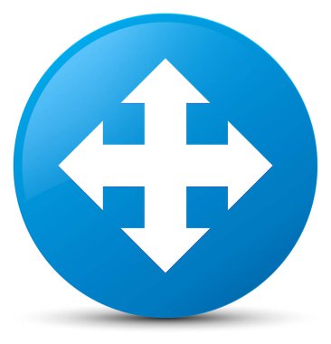 Hareket simgesi mavi düğme mavi