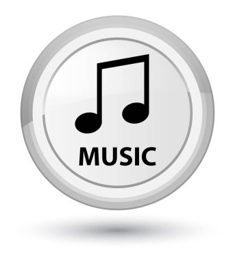 Müzik (tune simgesi) baş beyaz yuvarlak düğmesi