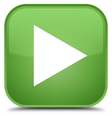 Yürüt simgesi özel yumuşak yeşil kare düğmesi