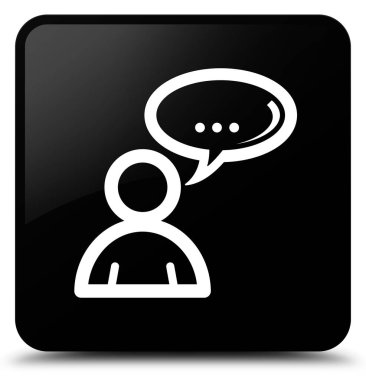 Sosyal ağ simge siyah kare düğme