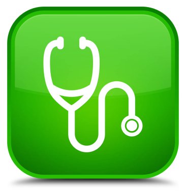 Stetoskop kutsal kişilerin resmi özel yeşil kare düğme